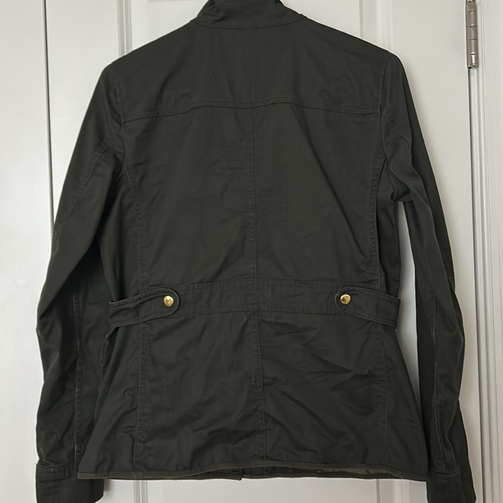 J.CREW Women’s Resin-Coated Twill Field Jacket Olive Size Small - Picture 10 of 10